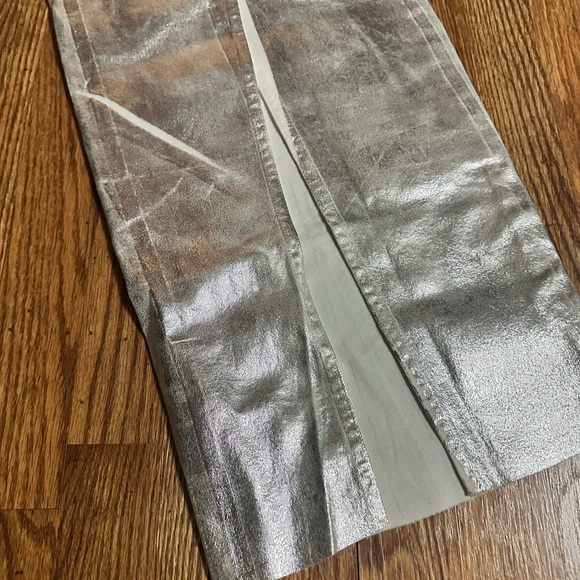 ZARA WOMAN NWT ZW FITTED DRESS METALLIC SILVER SIZE XS - Picture 7 of 15